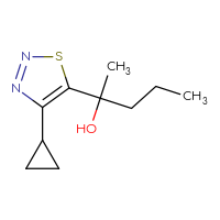 Chemical structure of 2-(4-cyclopropyl-1,2,3-thiadiazol-5-yl)pentan-2-ol - CSSB20845845640