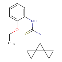 Chemical structure of 3-{dispiro[2.0.2⁴.1³]heptan-7-yl}-1-(2-ethoxyphenyl)thiourea - CSSB01928305704