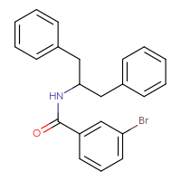 Chemical structure of 3-bromo-N-(1,3-diphenylpropan-2-yl)benzamide - CSSB06487127039