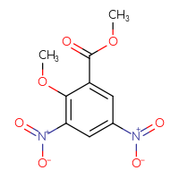 Chemical structure of methyl 2-methoxy-3,5-dinitrobenzoate - CSSB00000744720
