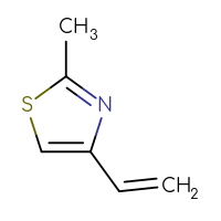 Chemical structure of 4-ethenyl-2-methyl-1,3-thiazole - CSSB00000694612