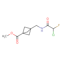 Chemical structure of methyl 3-[(2-chloro-2-fluoroacetamido)methyl]bicyclo[1.1.1]pentane-1-carboxylate - CSSB21332169889