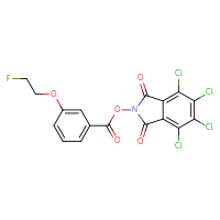 Chemical structure of 4,5,6,7-tetrachloro-1,3-dioxo-2,3-dihydro-1H-isoindol-2-yl 3-(2-fluoroethoxy)benzoate - CSSB20270437916