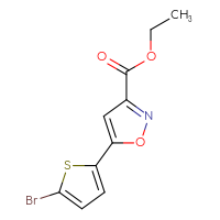 Chemical structure of ethyl 5-(5-bromothiophen-2-yl)-1,2-oxazole-3-carboxylate - CSSB00009814444