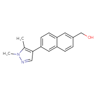 Chemical structure of [6-(1,5-dimethyl-1H-pyrazol-4-yl)naphthalen-2-yl]methanol - CSSB06586101464