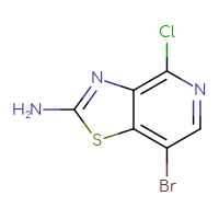 Chemical structure of 7-bromo-4-chloro-[1,3]thiazolo[4,5-c]pyridin-2-amine - CSSB20466851774
