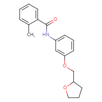 Chemical structure of 2-methyl-N-{3-[(oxolan-2-yl)methoxy]phenyl}benzamide - CSSB00048402334