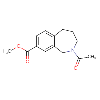 Chemical structure of methyl 2-acetyl-2,3,4,5-tetrahydro-1H-2-benzazepine-8-carboxylate - CSSB02411316128