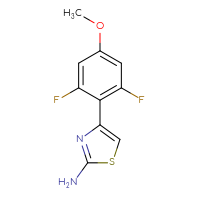 Chemical structure of 4-(2,6-difluoro-4-methoxyphenyl)-1,3-thiazol-2-amine - CSSB00005472909