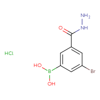 Chemical structure of [3-bromo-5-(hydrazinecarbonyl)phenyl]boronic acid hydrochloride - CSSB06741698534
