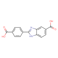 Chemical structure of 2-(4-carboxyphenyl)-1H-1,3-benzodiazole-5-carboxylic acid - CSSB00102589638