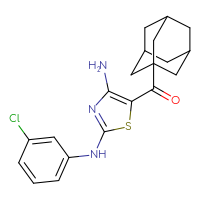 Chemical structure of 5-(adamantane-1-carbonyl)-N2-(3-chlorophenyl)-1,3-thiazole-2,4-diamine - CSSB00102539344