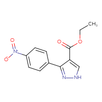 Chemical structure of ethyl 3-(4-nitrophenyl)-1H-pyrazole-4-carboxylate - CSSB00160523991