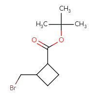 Chemical structure of tert-butyl 2-(bromomethyl)cyclobutane-1-carboxylate - CSSB14798974424