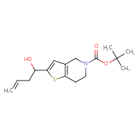 Chemical structure of tert-butyl 2-(1-hydroxybut-3-en-1-yl)-4H,5H,6H,7H-thieno[3,2-c]pyridine-5-carboxylate - CSSB00022369361
