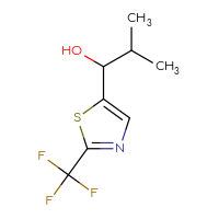 Chemical structure of 2-methyl-1-[2-(trifluoromethyl)-1,3-thiazol-5-yl]propan-1-ol - CSSB00014107322