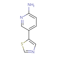 Chemical structure of 5-(1,3-thiazol-5-yl)pyridin-2-amine - CSSB00010587546