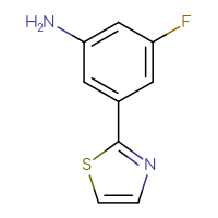 Chemical structure of 3-fluoro-5-(1,3-thiazol-2-yl)aniline - CSSB00011000258