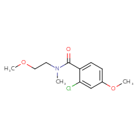 Chemical structure of 2-chloro-4-methoxy-N-(2-methoxyethyl)-N-methylbenzamide - CSSB01998568406