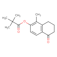 Chemical structure of 1-methyl-5-oxo-5,6,7,8-tetrahydronaphthalen-2-yl 2,2-dimethylpropanoate - CSSB20621672762