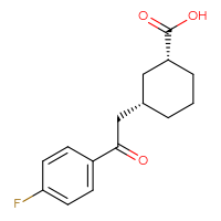 Chemical structure of (1R,3S)-3-[2-(4-fluorophenyl)-2-oxoethyl]cyclohexane-1-carboxylic acid - CSSB00025763814