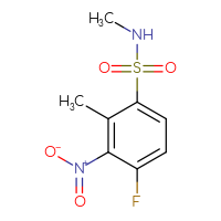 Chemical structure of 4-fluoro-N,2-dimethyl-3-nitrobenzene-1-sulfonamide - CSSB21043418633