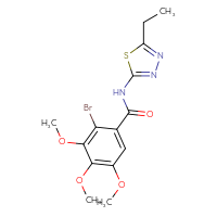 Chemical structure of 2-bromo-N-(5-ethyl-1,3,4-thiadiazol-2-yl)-3,4,5-trimethoxybenzamide - CSSB00160287152