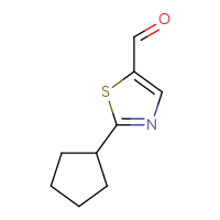 Chemical structure of 2-cyclopentyl-1,3-thiazole-5-carbaldehyde - CSSB00000690348