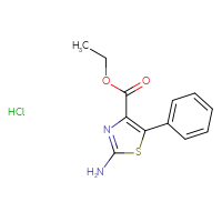 Chemical structure of ethyl 2-amino-5-phenyl-1,3-thiazole-4-carboxylate hydrochloride - CSSB03496583364