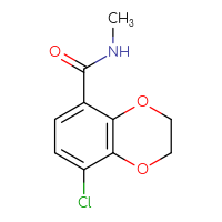 Chemical structure of 8-chloro-N-methyl-2,3-dihydro-1,4-benzodioxine-5-carboxamide - CSSB02268888629
