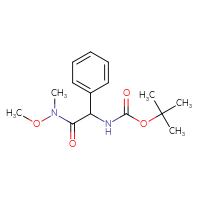 Chemical structure of tert-butyl N-{[methoxy(methyl)carbamoyl](phenyl)methyl}carbamate - CSSB00010233377