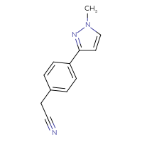 Chemical structure of 2-[4-(1-methyl-1H-pyrazol-3-yl)phenyl]acetonitrile - CSSB00102664743