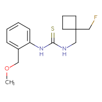 Chemical structure of 3-{[1-(fluoromethyl)cyclobutyl]methyl}-1-[2-(methoxymethyl)phenyl]thiourea - CSSB01974692389