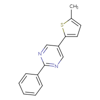 Chemical structure of 5-(5-methylthiophen-2-yl)-2-phenylpyrimidine - CSSB01581341628