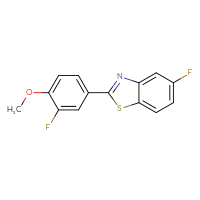 Chemical structure of 5-fluoro-2-(3-fluoro-4-methoxyphenyl)-1,3-benzothiazole - CSSB06963209484