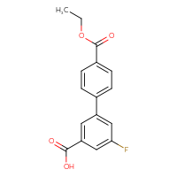 Chemical structure of 4'-(ethoxycarbonyl)-5-fluoro-[1,1'-biphenyl]-3-carboxylic acid - CSSB00150702427