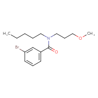 Chemical structure of 3-bromo-N-(3-methoxypropyl)-N-pentylbenzamide - CSSB02042846971