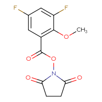 Chemical structure of 2,5-dioxopyrrolidin-1-yl 3,5-difluoro-2-methoxybenzoate - CSSB20270268501