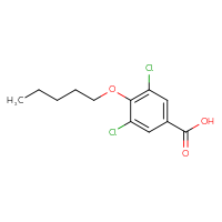 Chemical structure of 3,5-dichloro-4-(pentyloxy)benzoic acid - CSSB00160498585
