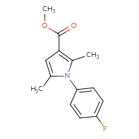 Chemical structure of methyl 1-(4-fluorophenyl)-2,5-dimethyl-1H-pyrrole-3-carboxylate - CSSB00103755878