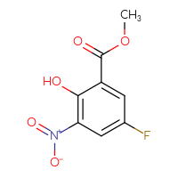 Chemical structure of methyl 5-fluoro-2-hydroxy-3-nitrobenzoate - CSSB00010270834