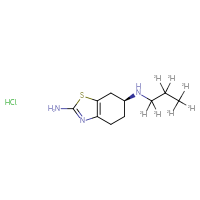 Chemical structure of (6S)-N6-[(1,1,2,2,3,3,3-²H₇)propyl]-4,5,6,7-tetrahydro-1,3-benzothiazole-2,6-diamine hydrochloride - CSSB07096521640