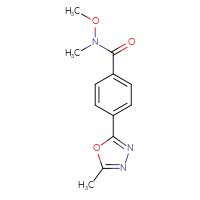 Chemical structure of N-methoxy-N-methyl-4-(5-methyl-1,3,4-oxadiazol-2-yl)benzamide - CSSB02000629918
