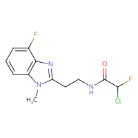 Chemical structure of 2-chloro-2-fluoro-N-[2-(4-fluoro-1-methyl-1H-1,3-benzodiazol-2-yl)ethyl]acetamide - CSSB21332170210