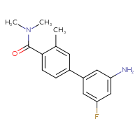 Chemical structure of 3'-amino-5'-fluoro-N,N,3-trimethyl-[1,1'-biphenyl]-4-carboxamide - CSSB06718837304