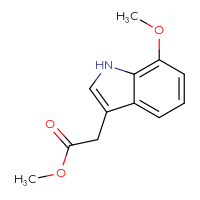Chemical structure of methyl 2-(7-methoxy-1H-indol-3-yl)acetate - CSSB00010202036