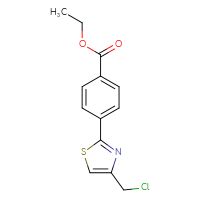 Chemical structure of ethyl 4-[4-(chloromethyl)-1,3-thiazol-2-yl]benzoate - CSSB20895628392
