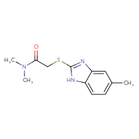 Chemical structure of N,N-dimethyl-2-[(5-methyl-1H-1,3-benzodiazol-2-yl)sulfanyl]acetamide - CSSB00026012420
