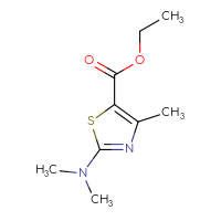 Chemical structure of ethyl 2-(dimethylamino)-4-methyl-1,3-thiazole-5-carboxylate - CSSB00000169235