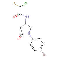 Chemical structure of N-[1-(4-bromophenyl)-5-oxopyrrolidin-3-yl]-2-chloro-2-fluoroacetamide - CSSB21332055657